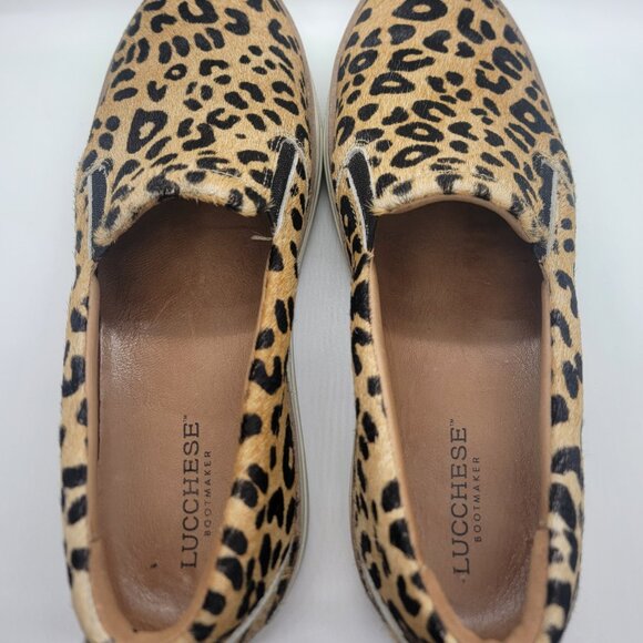 Lucchese Women 9M Leopard Cowhide Loafers Casual Shoes Made in Brazil Excellent - Picture 3 of 16